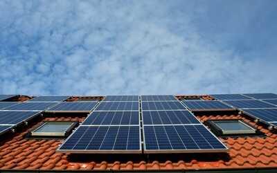 solar water heater on a cloudy day