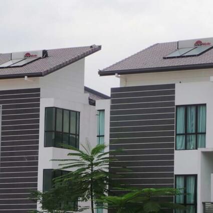 Solar panel on houses rooftop